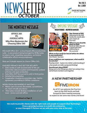 SNS Newsletter Oct. 1, 2020