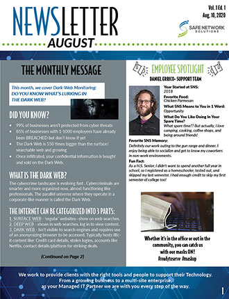 SNS Newsletter Aug. 10, 2020